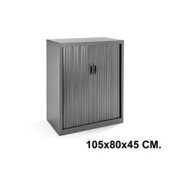 Armario metálico de persiana rocada store, 105x80x45 cm. 2 estantes, antracita / antracita