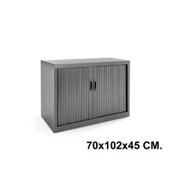 Armario metálico de persiana rocada store, 70x102x45 cm. 1 estante, antracita / antracita