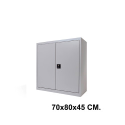 Armario metálico con puertas batientes rocada store, 70x80x45 cm. 1 estante, gris / gris