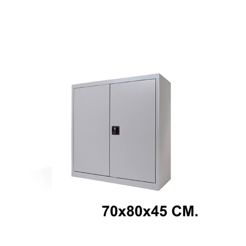 Armario metálico con puertas batientes rocada store, 70x80x45 cm. 1 estante, gris / gris