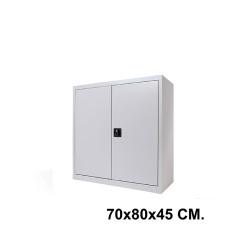 Armario metálico con puertas batientes rocada store, 70x80x45 cm. 1 estante, gris claro / gris claro