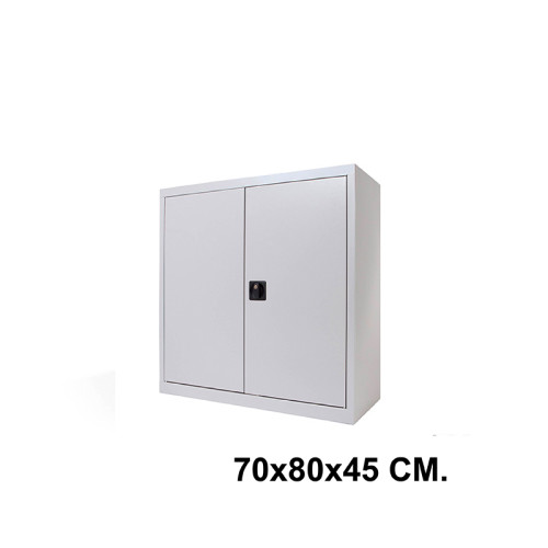 Armario metálico con puertas batientes rocada store, 70x80x45 cm. 1 estante, gris claro / gris claro