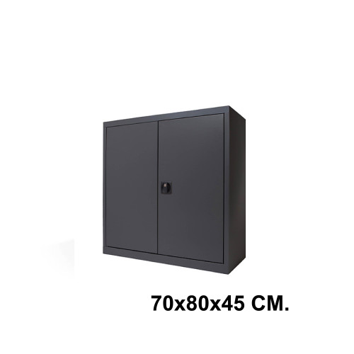 Armario metálico con puertas batientes rocada store, 70x80x45 cm. 1 estante, negro / negro