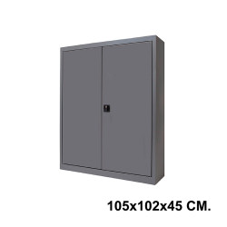 Armario metálico con puertas batientes rocada store, 105x102x45 cm. 2 estantes, antracita / antracita