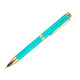 Bolígrafo de aluminio belius aqua, 1,0 mm. turquesa/dorado, azul