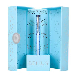 Bolígrafo de aluminio belius bella, 0,7 mm. azul celeste/plata, azul