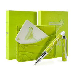 Bolígrafo de aluminio belius cocktails, margarita, 0,8 mm. verde/plata, azul