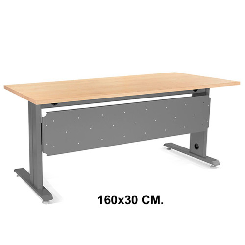 Faldón para mesa de oficina rocada metal, 180x80x72 cm. 160x30 cm. antracita
