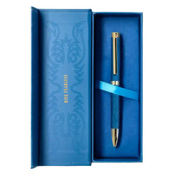 Bolígrafo de aluminio belius wild west, 0,8 mm. azul marino/dorado, azul