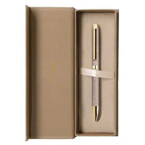 Bolígrafo de aluminio belius wild west, 0,8 mm. beige/dorado, azul