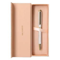 Bolígrafo de aluminio belius wild west, 0,8 mm. crema/dorado, azul