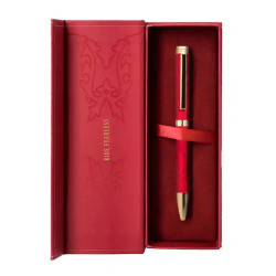 Bolígrafo de aluminio belius wild west, 0,8 mm. granate/dorado, azul