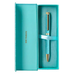 Bolígrafo de aluminio belius wild west, 0,8 mm. turquesa/dorado, azul