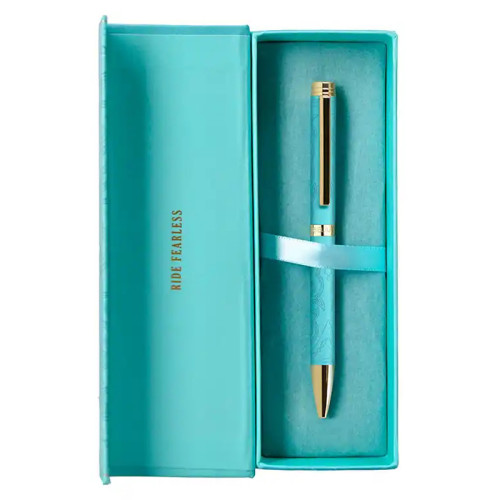 Bolígrafo de aluminio belius wild west, 0,8 mm. turquesa/dorado, azul