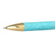 Bolígrafo de aluminio belius wild west, 0,8 mm. turquesa/dorado, azul