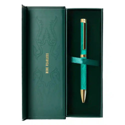 Bolígrafo de aluminio belius wild west, 0,8 mm. verde/dorado, azul