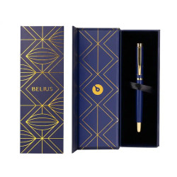Pluma de aluminio belius soirée, azul marino/dorado, azul