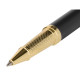 Bolígrafo de aluminio belius soirée, 0,8 mm. negro/dorado, azul