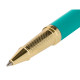 Bolígrafo de aluminio belius soirée, 0,8 mm. turquesa/dorado, azul