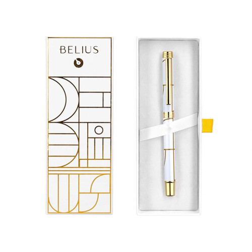 Roller de aluminio belius carte blanche, 0,7 mm. blanco/dorado, negro