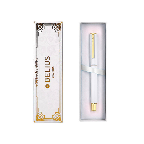 Bolígrafo de alumnio belius macaron bliss, 0,8 mm. blanco/dorado, azul