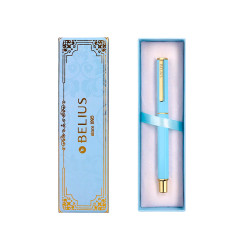 Bolígrafo de alumnio belius macaron bliss, 0,8 mm. celeste/dorado, azul