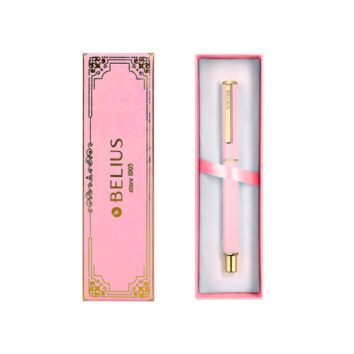 Bolígrafo de alumnio belius macaron bliss, 0,8 mm. rosa/dorado, azul