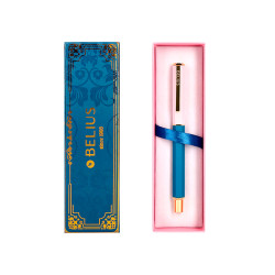 Bolígrafo de alumnio belius macaron bliss, 0,8 mm. rosa-azul/dorado, azul