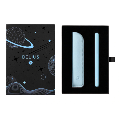 Roller de aluminio belius betaverse space b, 0,7 mm. azul celeste/plata, azul - estuche de símil piel - caja de diseño