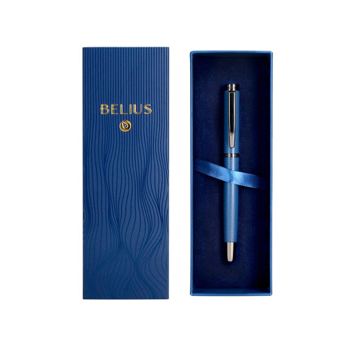 Pluma de aluminio belius neptuno, azul marino/plata, azul