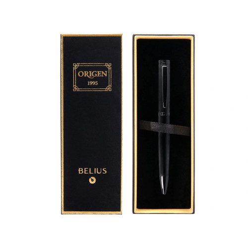 Bolígrafo de aluminio belius origen 1995, 0,7 mm. negro, azul