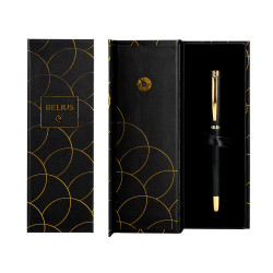 Pluma estilográfica de aluminio belius passion d´or, negro/dorado, azul