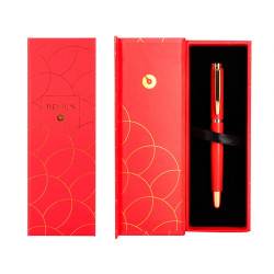 Pluma estilográfica de aluminio belius passion d´or, rojo/dorado, azul