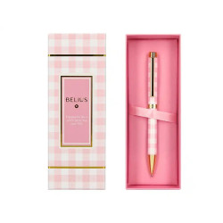 Bolígrafo de aluminio belius perfect picnic day, 0,8 mm. rosa/dorado, azul