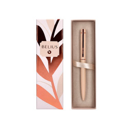 Bolígrafo de aluminio belius rose, 1,0 mm. beige/oro rosa, azul