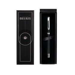 Bolígrafo de aluminio belius turbo, 0,8 mm. negro/plata, azul