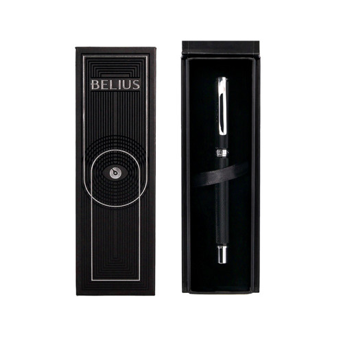 Bolígrafo de aluminio belius turbo, 0,8 mm. negro/plata, azul