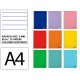 Cuaderno espiral tapa blanda liderpapel serie smart, din a4, 80 hj. 75 grs/m². rayado horizontal 8 mm. c/m. colores surtidos