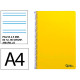 Cuaderno espiral tapa blanda liderpapel serie smart, din a4, 80 hj. 75 grs/m². pauta estrecha de 2,5 mm. c/m. amarillo