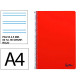 Cuaderno espiral tapa blanda liderpapel serie smart, din a4, 80 hj. 75 grs/m². pauta estrecha de 2,5 mm. c/m. rojo