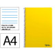 Cuaderno espiral tapa blanda liderpapel serie smart, din a4, 80 hj. 75 grs/m². pauta ancha de 3,5 mm. c/m. amarillo