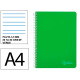 Cuaderno espiral tapa blanda liderpapel serie smart, din a4, 80 hj. 75 grs/m². pauta ancha de 3,5 mm. c/m. verde