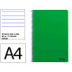 Cuaderno espiral tapa blanda liderpapel serie smart, din a4, 80 hj. 75 grs/m². rayado horizontal 8 mm. c/m. verde