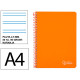 Cuaderno espiral tapa dura liderpapel serie witty, din a4, 80 hj. 90 grs/m². pauta estrecha 2,5 mm. c/m. naranja