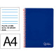 Cuaderno espiral tapa dura liderpapel serie witty, din a4, 80 hj. 90 grs/m². pauta ancha 3,5 mm. c/m. azul