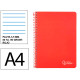 Cuaderno espiral tapa dura liderpapel serie witty, din a4, 80 hj. 90 grs/m². pauta ancha 3,5 mm. c/m. rojo