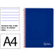 Cuaderno espiral tapa dura liderpapel serie witty, din a4, 80 hj. 90 grs/m². rayado horizontal 8 mm. c/m. azul