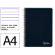 Cuaderno espiral tapa dura liderpapel serie witty, din a4, 80 hj. 90 grs/m². rayado horizontal 8 mm. c/m. negro