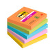 Bloc de notas adhesivas 3m post-it super-sticky 654, 76x76 mm. colores surtidos boost, pack de 5 blocs