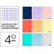 Cuaderno espiral con tapas de polipropileno liderpapel serie wonder, 4º, 80 hj. 90 grs/m². 4x4 c/m. colores surtidos